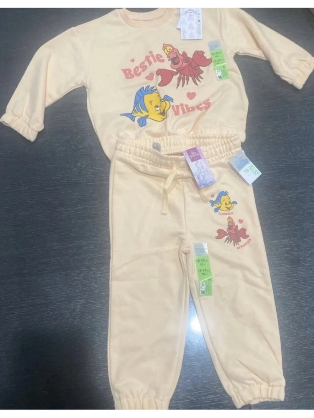 Disney Princess The Little Mermaid Primark 2 Piece Sweater Set 18-24m New
